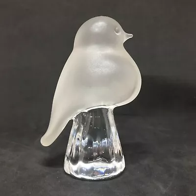 Buy Reijmyre GLASS ROBIN BIRD PAPERWEIGHT Figurine / Crystal From Sweden • 16.50£