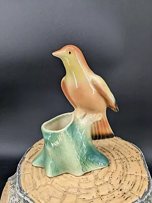Buy Vintage Royal Copley Pottery Goldfinch Bird Vase 6 3/8'' By 4 3/4'' • 19.21£