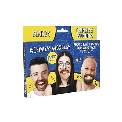 Buy Beardy Chinless Wonders Photo Booth Selfie Party Props For Your Face • 3.99£