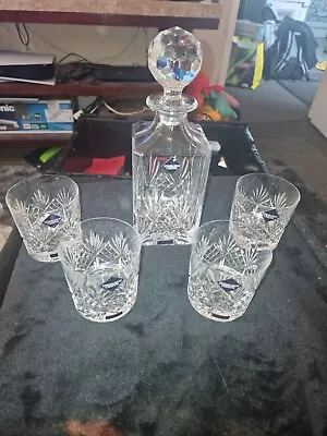 Buy Edinburgh Crystal Decanter Set With 4 Whisky Glasses. • 49.99£