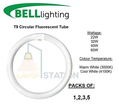 Buy BELL T9 Tube Circular Round Fluorescent 22w 32w 40w 60w  Cool Warm White • 64.99£