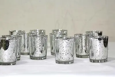 Buy 12PCS Mercury Vintage Glass Tea Light Candle Holders Votive Wedding Home Decor • 11.99£