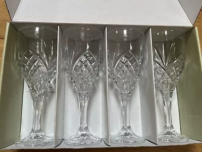 Buy Galway Crystal Renmore Set Of 4 Wine Glasses Brand New In Box Traditional Style • 20£