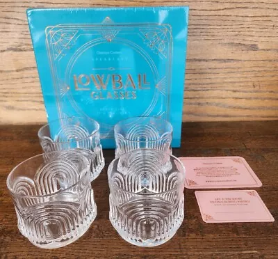 Buy GLASSIQUE CADEAU Vintage Art Deco Lowball Gatsby Cocktail Glasses, Set Of 4, 9oz • 33.20£