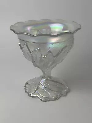 Buy Opalescent Imperial Carnival Glass Compote Pedestal Bowl W/ Acanthus Leaf Design • 18.21£