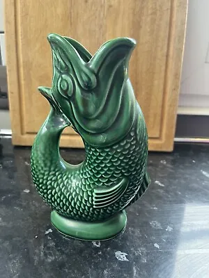 Buy Dartmouth Pottery Vintage Green Gurgling Fish Jug Vase 18cm • 16.50£