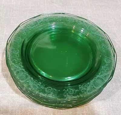 Buy Vintage (8) Fostoria Versailles Green Glass Salad Plate 7-1/2  1928 - 1943 • 66.14£