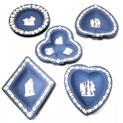 Buy Wedgewood Jasperware Blue Embossed Patterned Small Dishes X5 RMF05-GB • 7.99£