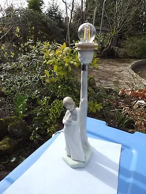 Buy Nao Pottery Tall Lamp Base With Girl Holding A Puppy . Fully Working • 38£