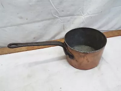 Buy Small Antique D H & M CO NY Heavy Wrought Copper Cook Pot Sauce Pan Confectioner • 143.85£