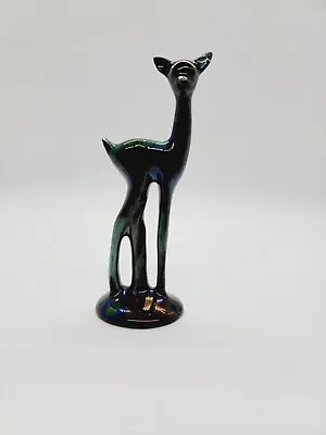 Buy Vintage Blue Mountain Pottery BMP Teal Green Drip Glazed Standing Deer Fawn MCM • 28.44£