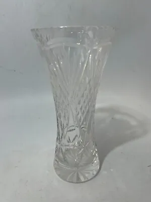 Buy Crystal Cut Glass Waisted Tall Vase Vintage 8.3  Decoration #RA • 5.84£