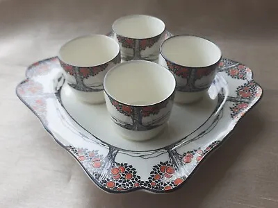 Buy Crown Ducal : Orange Tree : No. 7112701 : Egg Plate And Cups : Art Deco • 65£