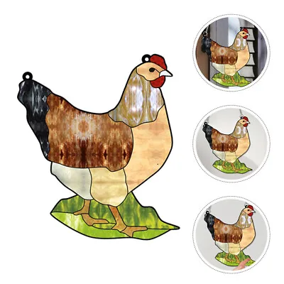 Buy Chicken Suncatchers Stained Glass Window Hanging For Home And Office Decor • 7.37£