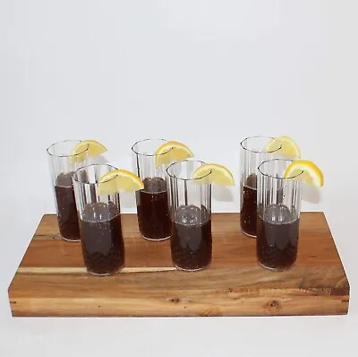 Buy Set Of 6 X Crystal Effect Reusable Highball Soft Drink Iced Tea Drinking Glasses • 9.99£
