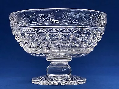 Buy Large Vintage Stuart Cut Crystal Mansfield Pedestal Bowl • 179.99£