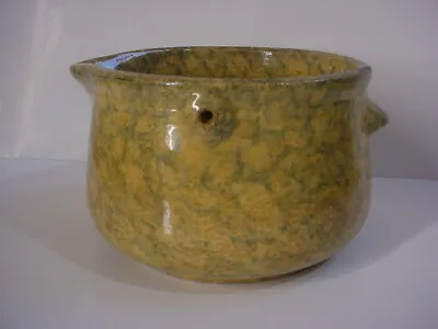 Buy Vintage Rare Stoneware Sponge Yellow Blue Ware Batter Soup Potty Bowl • 46.47£