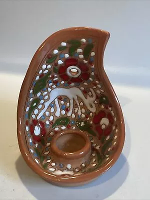 Buy Vintage Kostas Rhodes Clay With Enamel Wall Hanging Candle Holder • 10£