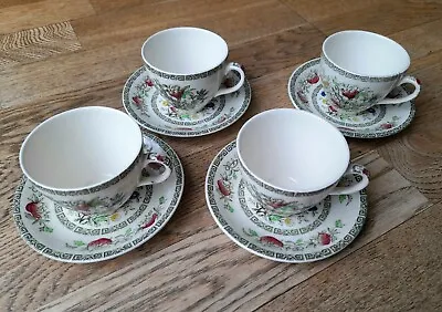 Buy Vintage Set Of 4 1940's Alfred Meakin Indian Tree China Cups Saucers Coffee Tea  • 18.50£