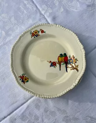 Buy VINTAGE SIDE PLATES Staffordshire Knot Plates Floral Parrot Design Art Deco X 6 • 30£