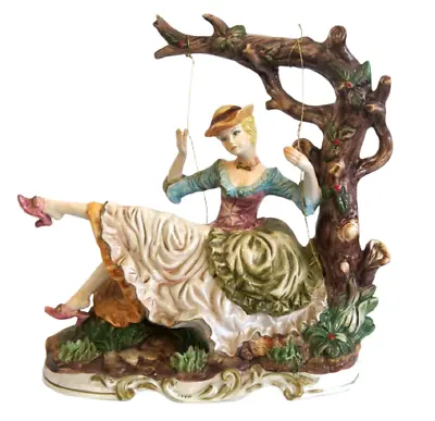 Buy Capodimonte Porcelain Figure Lady On Swing Swinging Large Hand Painted Charity • 89.99£