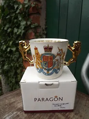 Buy 2002 Golden Jubilee Of Queen Paragon China Small Loving Cup Gold Lion Handles • 19.99£