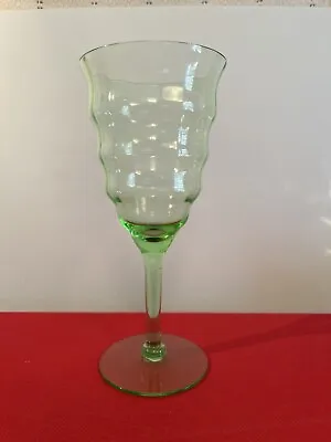 Buy Vintage Vaseline Uranium Glass Wine Glass • 10.42£