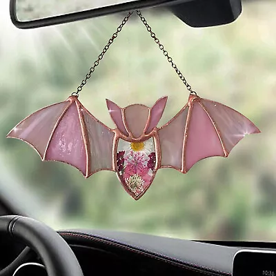 Buy Halloween Bat Stained Glass Window Hanging Acrylic Wall Art Decoration Props • 6.19£