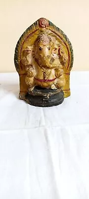 Buy Antique VTG Ganapati Ganesha Old Pottery Terracotta Mud Figure Idol Statue F72 • 69.13£