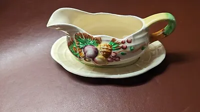 Buy A J WILKINSON, ROYAL STAFFORDSHIRE POTTERY, SAUCE BOAT, BASKET FRUIT By C Cliff • 15£
