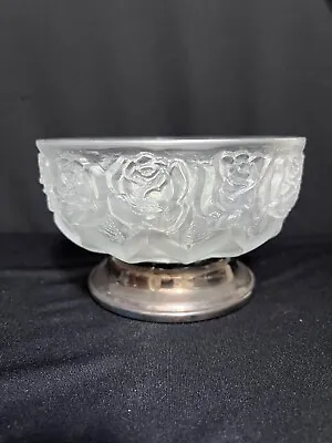 Buy VINTAGE FROSTED LEAD CRYSTAL Serving Bowl  Roses  William Adams  • 19.13£