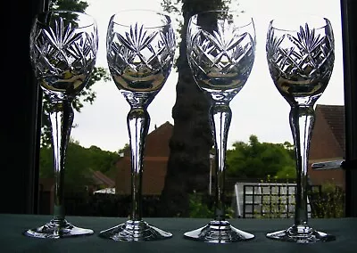 Buy Set Of 4 Royal Brierley Braemar Pattern 8 1/4  Tall Wine Glasses • 40£