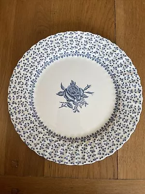Buy Royal Victoria Rose Bouquet Plate Ironstone Dinner Plate In Blue And White • 0.99£
