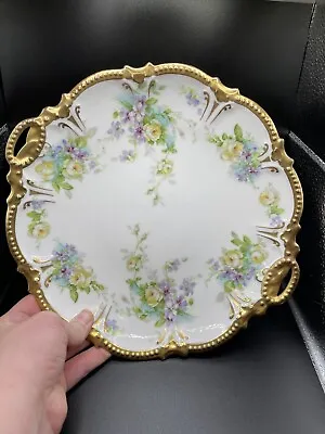 Buy Antique French Limoges Coronet Plate Floral Gold Trim “10  • 38.39£
