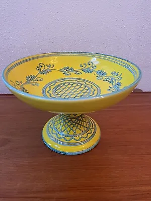 Buy Vintage Italian Pottery Pedestal Bowl • 74.09£