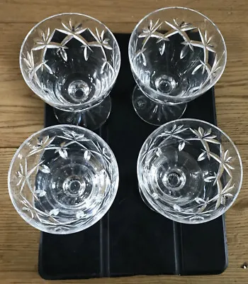 Buy Set 4 Vintage Stemmed Claret Wine Water Crystal Glasses Webb Corbett 4” High • 16.85£