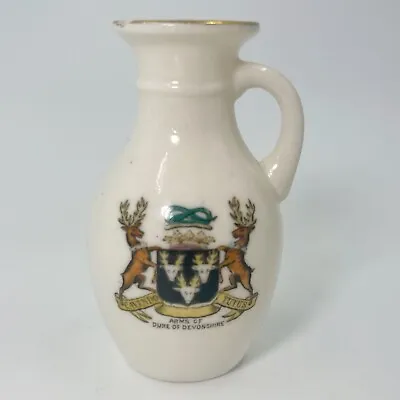 Buy Wh Goss Crested China - Model Of Newcastle Roman Jug- Arms Of Duke Of Devonshire • 9.80£