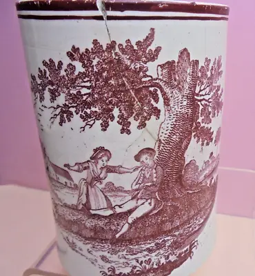 Buy ANTIQUE EARLY 1800s POTTERY OLD TRANSFER PRINT CREAMWARE MINIATURE MUG AT FAULT • 10.50£