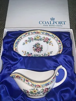 Buy Vintage COALPORT Ming Rose Gravy Boat Or Creamer With Under Plate BOXED • 14£
