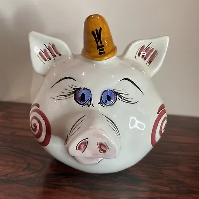 Buy Mid-century Modern - Ceramic Pig Money Box - Hand Painted Made In Italy • 15£