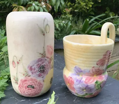 Buy E Radford Vintage 1930s Vases X 2 Flowers Poppies 518 VM • 25£