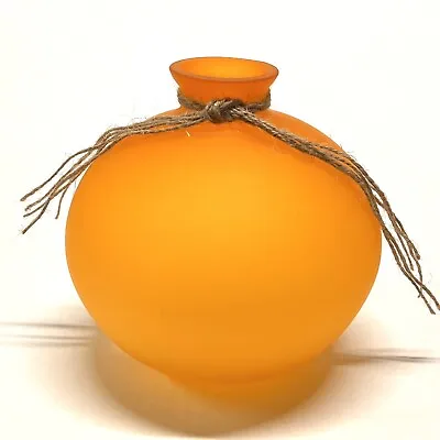 Buy VTG Pottery Barn Round Vase Orange Frost Matte Glass Made In Tiawan 6” H 6.5” W • 67.36£