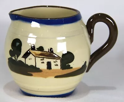 Buy Pretty Vintage Torquay Pottery Motto Ware Milk Jug - Watcombe Cottage Design • 9.95£