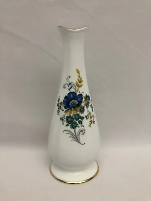 Buy Royal Tara Fine Bone China Ireland Bud Or Flower Vase Blue And Yellow Florals • 14.95£
