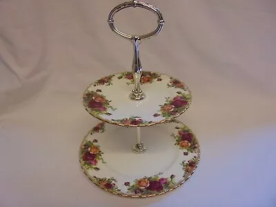 Buy Royal Albert Old Country Roses Fine Bone China Two Tier Cake Stand • 11.99£