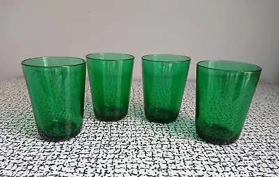 Buy 60s 70s Vintage Retro Set Green Drinking Glasses Tumblers Mid Century MCM France • 20£