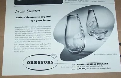 Buy 1953 Print Ad - Orrefors Crystal Art Glass Hand-blown Glassware Old Advertising • 7.59£