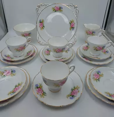 Buy Royal Stafford Bone China Tea Set 18 Pieces Cake Plate, Cups & Saucers • 14.99£