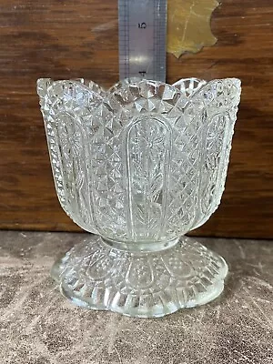 Buy Vintage Fostoria For Avon Clear Pressed Glass Candle Holder #1 • 8£