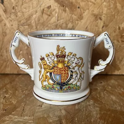 Buy Vintage Aynsley China Tankard Loving Cup Mug Queen Elizabeth II Silver Jubilee • 7.99£